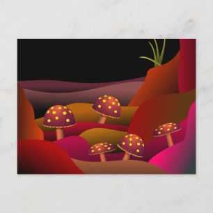Beautiful Land Where Mushrooms Grow Postcard