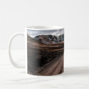 Beautiful Landmanalaugar gravel dust road way on h Coffee Mug