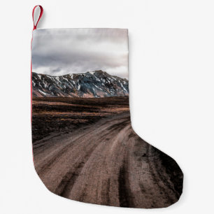 Beautiful Landmanalaugar gravel dust road way on h Small Christmas Stocking