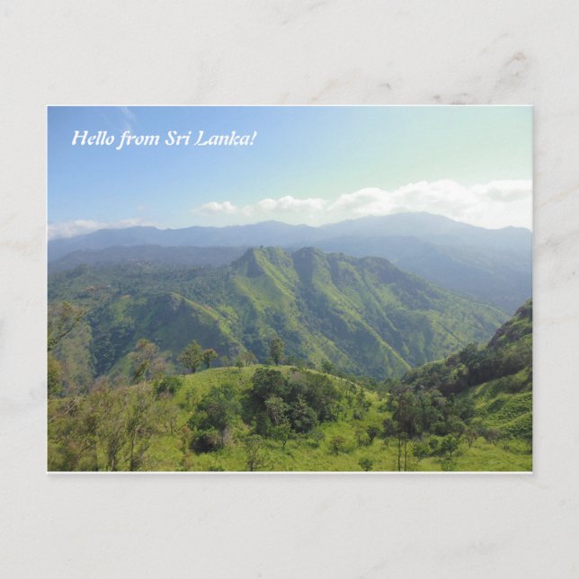 Beautiful landscape of Sri Lanka mountains Postcard (Front)