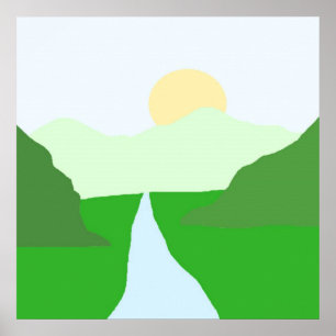 beautiful landscape painting art poster
