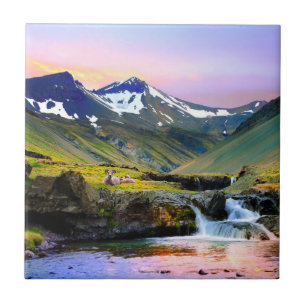 Beautiful Landscape Scenery of Iceland Ceramic Tile