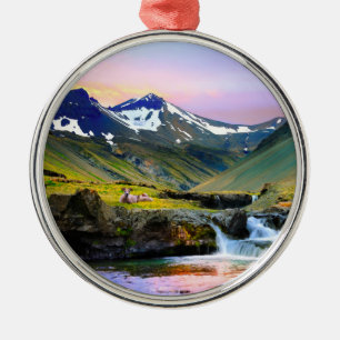 Beautiful Landscape Scenery of Iceland Metal Ornament