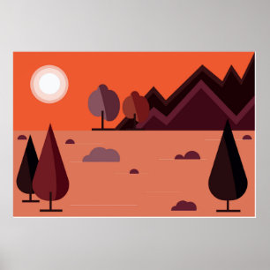 Beautiful landscape set poster