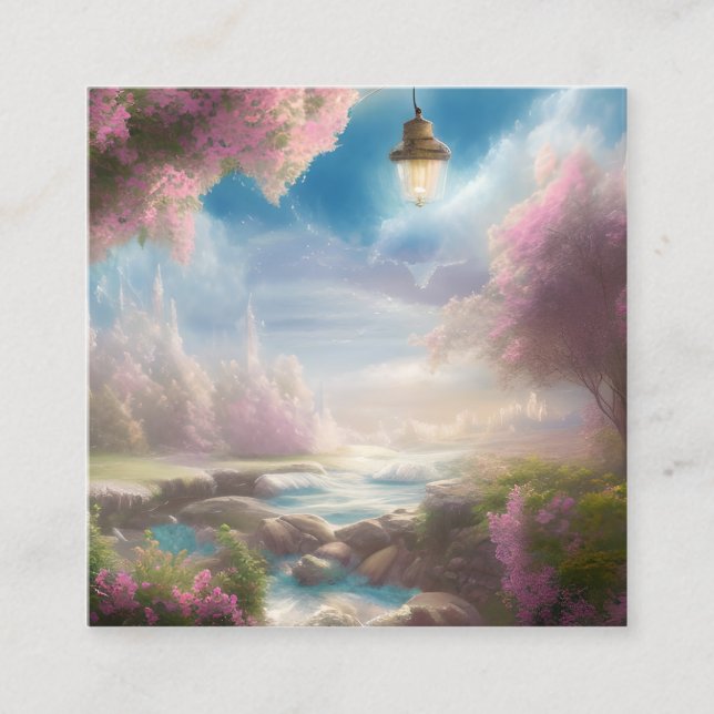 Beautiful Landscape Square Business Card (Front)