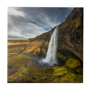 Beautiful Landscape View of Seljalandsfoss Ceramic Tile
