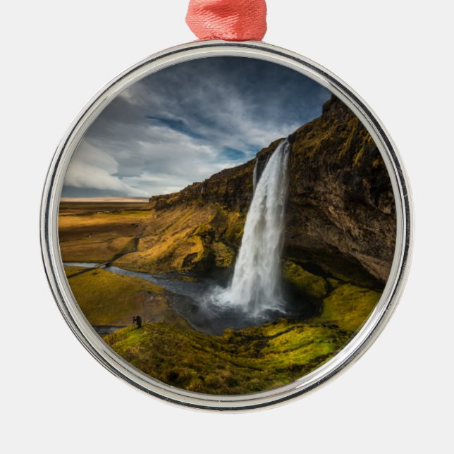 Beautiful Landscape View of Seljalandsfoss Metal Ornament (Front)