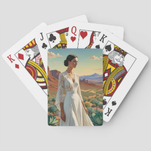 Beautiful Landscape with a Woman Spiritual Art Playing Cards