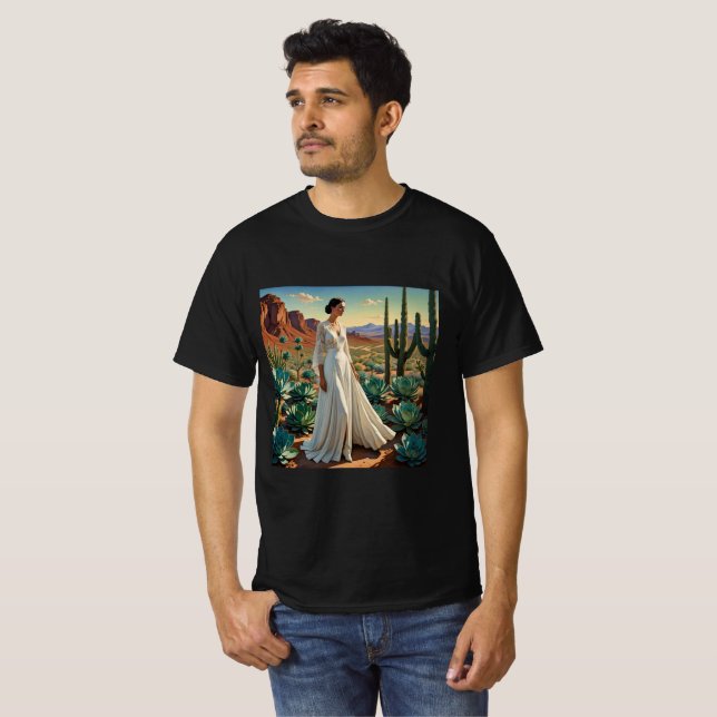 Beautiful Landscape with a Woman Spiritual Art T-Shirt (Front Full)
