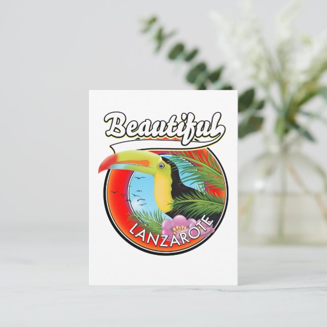Beautiful Lanzarote travel patch. Postcard (Standing Front)