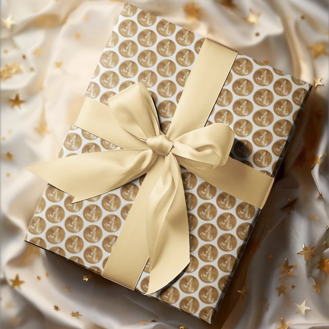 Beautiful Latte Floral Leaf Art Tree Wrapping Paper (Creator Uploaded)