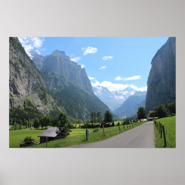 Beautiful Lauterbrunnen Valley, Switzerland Poster (Front)