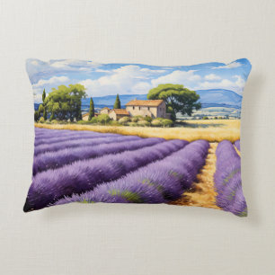 Beautiful lavender field in Provence  Decorative Cushion