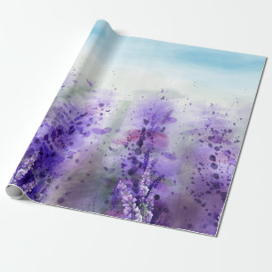 Beautiful lavender field wrapping paper