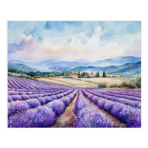 Beautiful lavender fields Glossy Poster