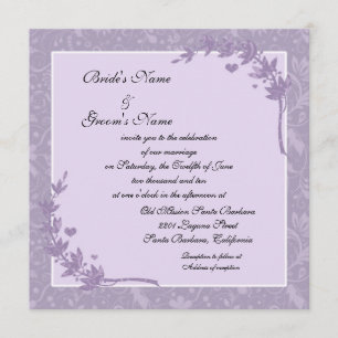 Beautiful Lavender Floral Wedding Invitations
