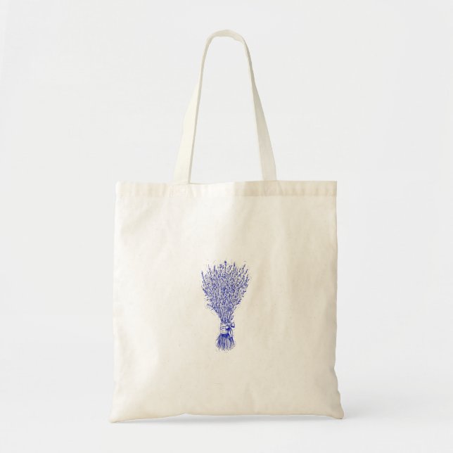 Beautiful Lavender Flower Botanical Drawing Tote Bag (Front)