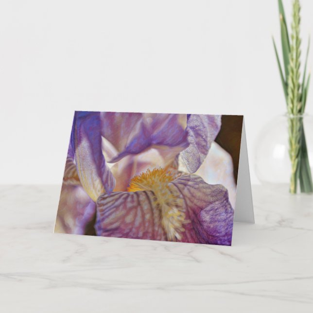 Beautiful Lavender Flower Close Up Note Card (Front)