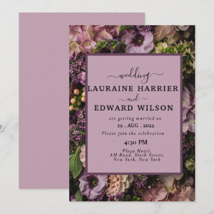 Beautiful lavender flower design invitation