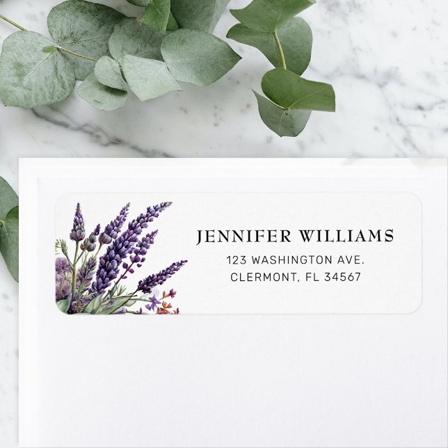 Beautiful Lavender Flowers Return Address Labels (Creator Uploaded)
