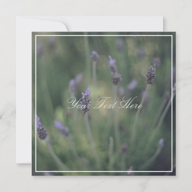 Beautiful Lavender Flowers Your Text Flat Card (Front)