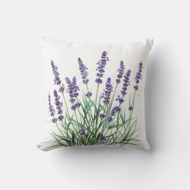 Beautiful Lavender Garden Flower Floral Cushion (Front)