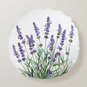 Beautiful Lavender Garden Flower Floral Round Cushion