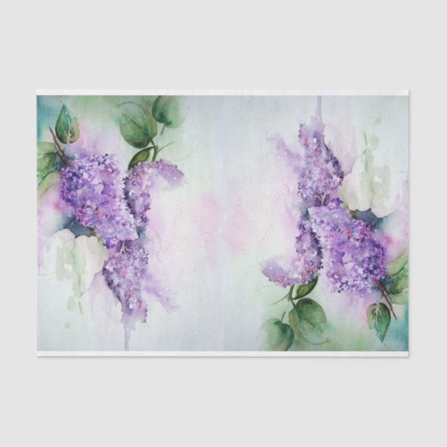 Beautiful Lavender Lilac Flowers Tissue Paper (Front)
