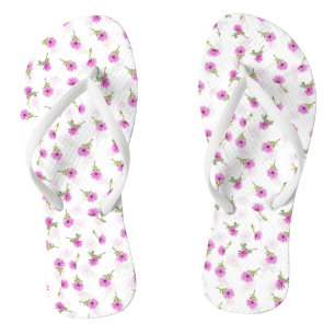 Beautiful Lavender Purple Daisy Flower Design Thongs