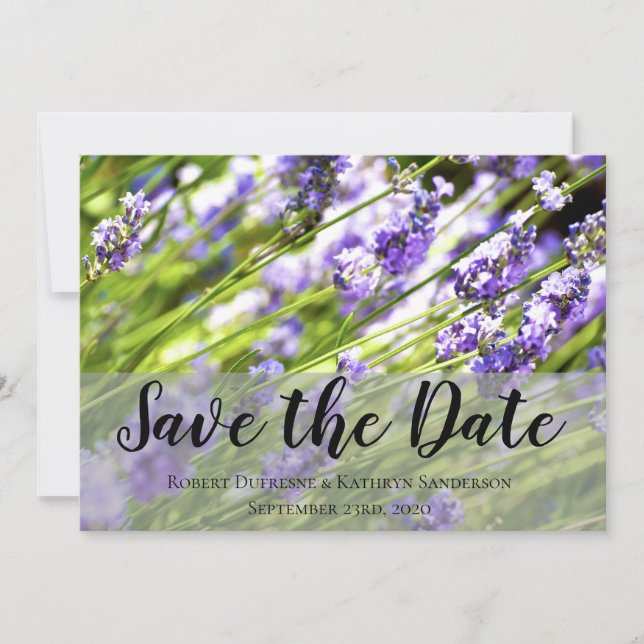 Beautiful Lavender "Save the Date" Wedding Invitation (Front)