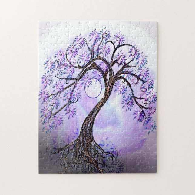 Beautiful Lavender Tree of Life Puzzle (Vertical)
