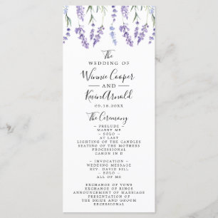 Beautiful, Lavender Wedding Program