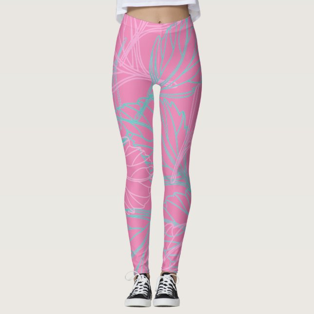 Beautiful Leaf pattern   Leggings (Front)