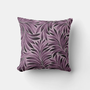 Beautiful Leaves in Aubergine Purple Cushion