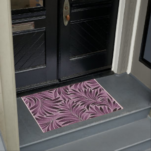 Beautiful Leaves in Aubergine Purple Doormat