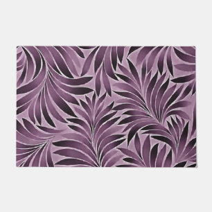Beautiful Leaves in Aubergine Purple Doormat