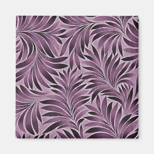 Beautiful Leaves in Aubergine Purple Magnet