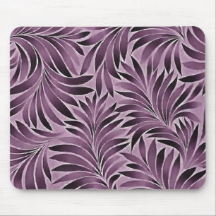 Beautiful Leaves in Aubergine Purple Mouse Pad