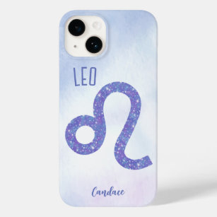Beautiful Leo Astrology Sign Personalised Purple Case-Mate iPhone 14 Case
