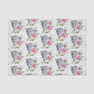 Beautiful Leopard Head Portrait Pattern Tissue Paper