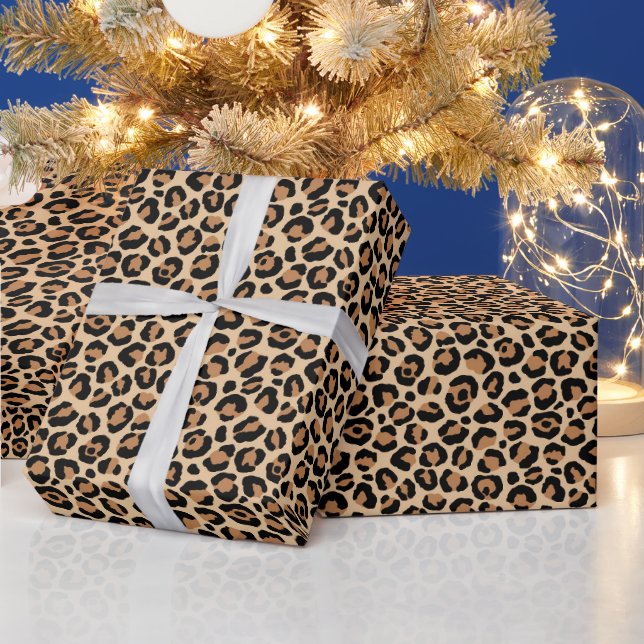 Beautiful Leopard Print Christmas Wrapping Paper (Holidays)