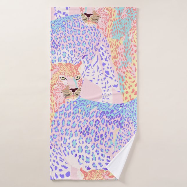 Beautiful Leopard Seamless Pattern illustration Ar Bath Towel (Bath Towel)
