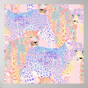 Beautiful Leopard Seamless Pattern illustration Ar Poster