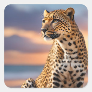 Beautiful Leopard Square Sticker