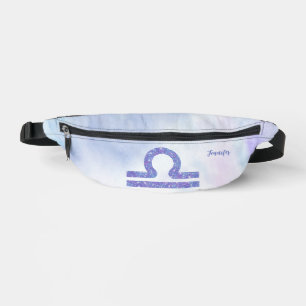 Beautiful Libra Astrology Sign Personalised Purple Bum Bags
