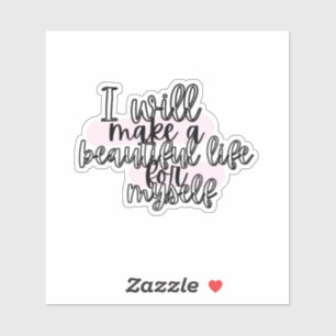 Beautiful Life Positive Quote Pink & Black