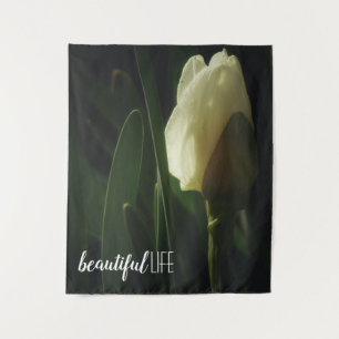 Beautiful Life Quote Daffodil Flower Tapestry