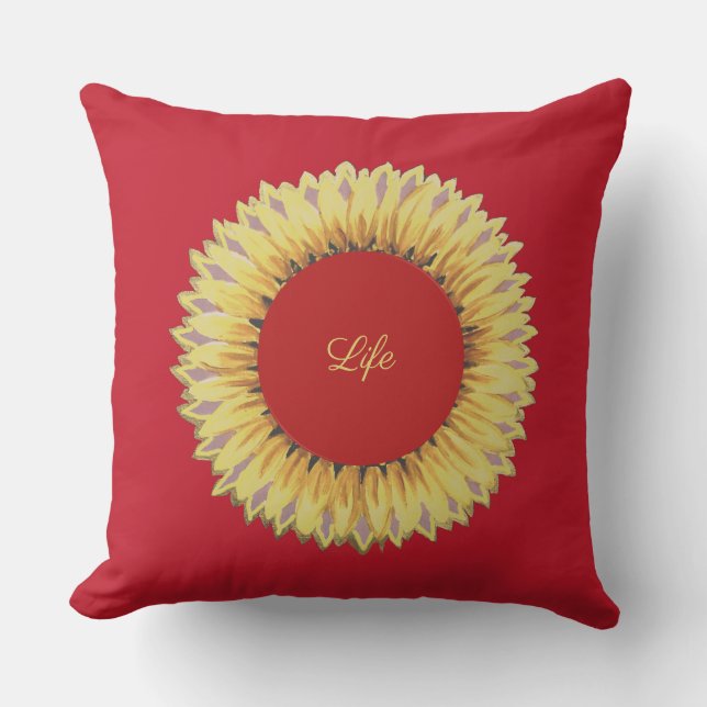 Beautiful Life Sunflower Cushion (Front)