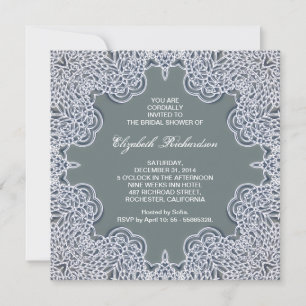 beautiful light blue bridal shower invitation