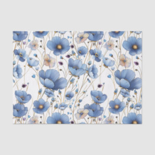 Beautiful light blue floral Tissue Paper